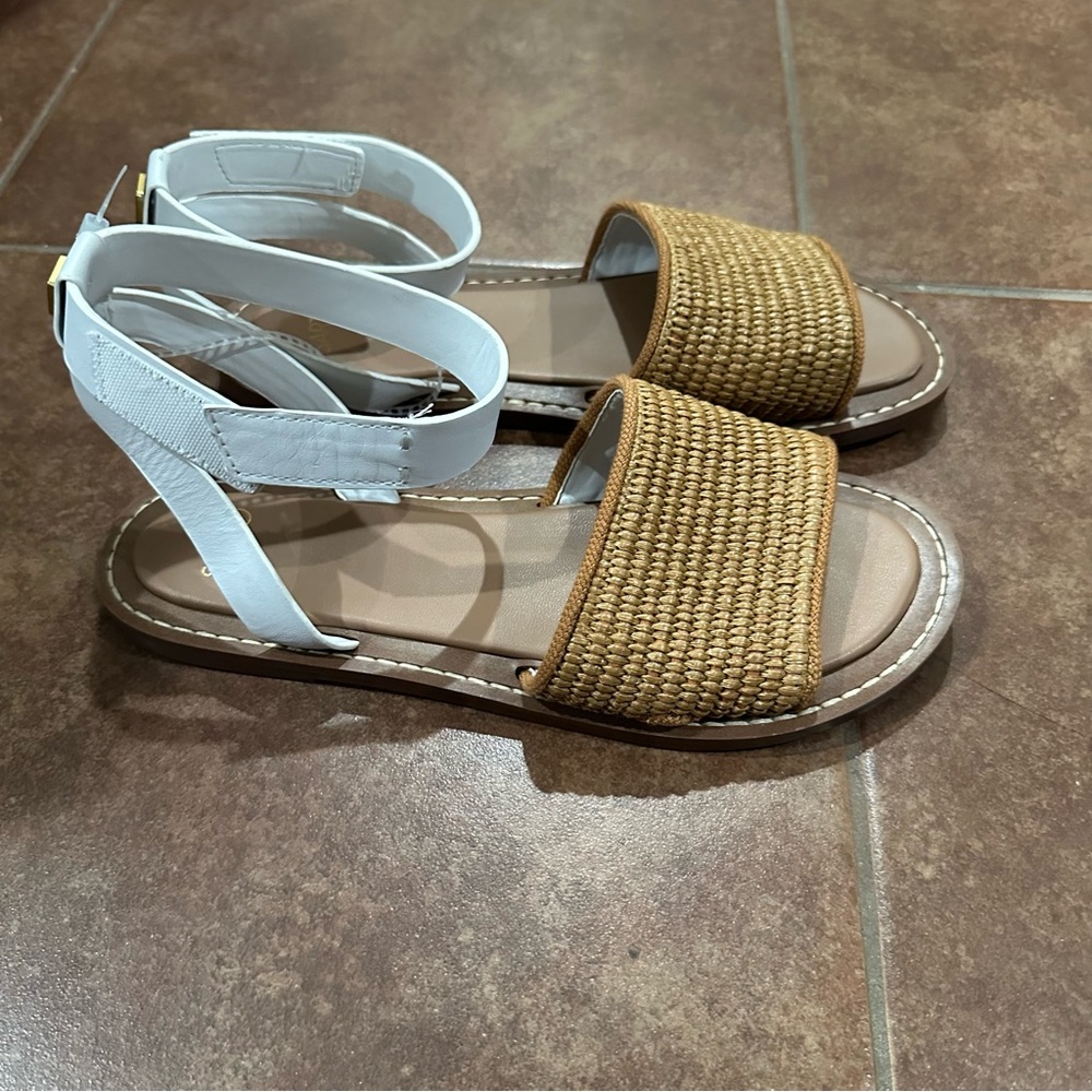 Franco Sarto Rosa 2 Raffia Flat Sandals